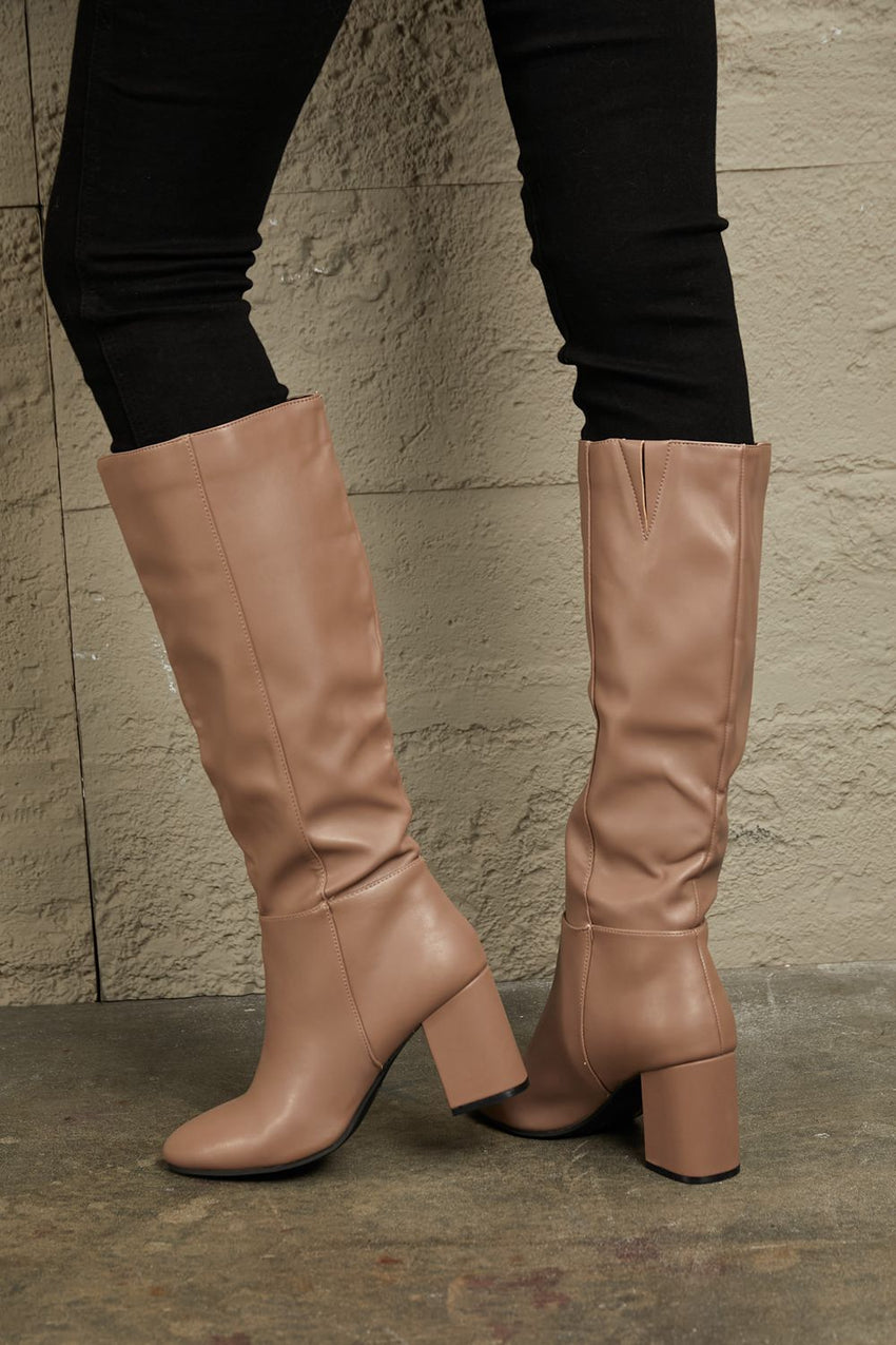 East Lion Corp Block Heel Knee High Boots - 7DAY'S