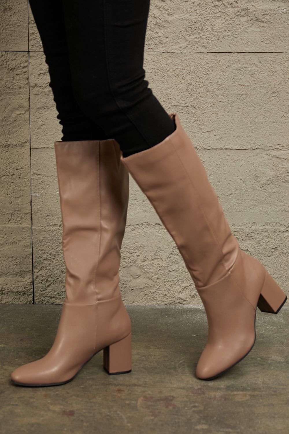 East Lion Corp Block Heel Knee High Boots - 7DAY'S