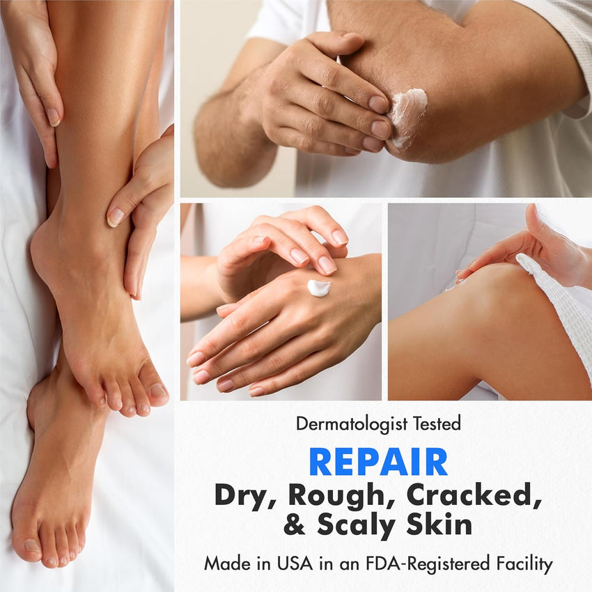 Ebanel Urea Cream 40% plus Salicylic Acid 2%, Foot Cream for Dry Cracked Heels Feet Knees Elbows Hands, Foot Dead Skin Cuticle Callus Remover Toenail Softener, Keratolytic Skin Barrier Repair - 7DAY'S