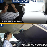 EcoNour Patented Design for Car Windshield Sun Shade | Blocks 99% Heat and Keep Interior Cool | Fits Cars, SUV, Truck | Automotive Sun Screen,Visor and Summer Vehicle Accessories | Medium (64x32) - 7DAY'S