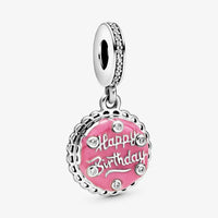 New 2023 Fashion Pink Pansy Flower Pendant Bead 925 Sterling Silver Plated Fit Necklace Keychain Charm DIY Jewelry Bracelet - 7DAY'S