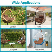 Egg Chair Cushion Hanging Basket Seat Cushion Thicken Soft Egg Swing Chair Pad Hanging Egg Chair Cushion with Headrest - 7DAY'S