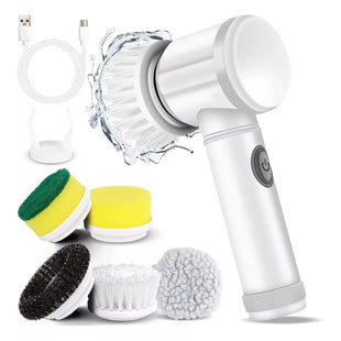 Electric Cleaning Brush, Electric Spin Scrubber with 5 Brush Heads, for Cleaning