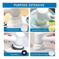 Electric Cleaning Brush, Electric Spin Scrubber with 5 Brush Heads, for Cleaning - 7DAY'S