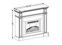 Electric Fireplace with Mantel, Fireplace Mantel, Fireplace Heater Freestanding, Realistic Stacked Stone Surround with Remote Control Timer LED Flame, White, 45.66"W*11.8"D*40"H - 7DAY'S