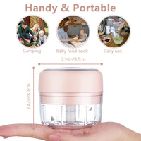 Electric Mini Garlic Chopper, 100ML Food Chopper Garlic Mincer USB, Vegetable Chopper, Onion Chopper, Portable Small Food Processor for Garlic, Ginger, Chili, Vegetables - 7DAY'S