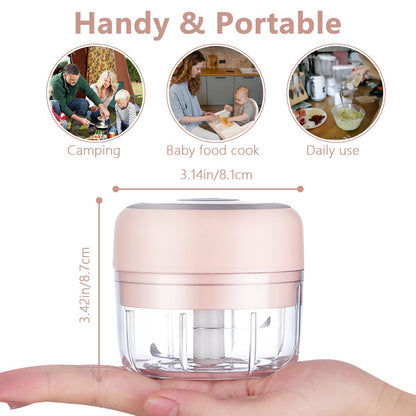Electric Mini Garlic Chopper, 100ML Food Chopper Garlic Mincer USB, Vegetable Chopper, Onion Chopper, Portable Small Food Processor for Garlic, Ginger, Chili, Vegetables - 7DAY'S