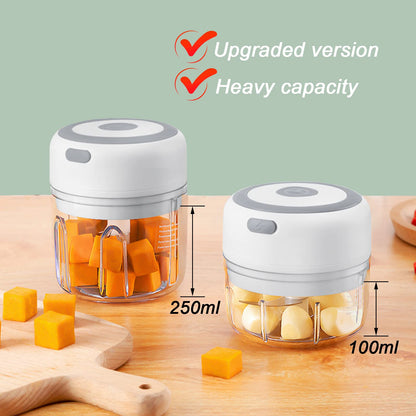 Electric Mini Garlic Chopper, 100ML Food Chopper Garlic Mincer USB, Vegetable Chopper, Onion Chopper, Portable Small Food Processor for Garlic, Ginger, Chili, Vegetables - 7DAY'S