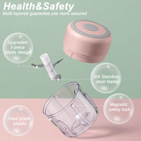 Electric Mini Garlic Chopper, 100ML Food Chopper Garlic Mincer USB, Vegetable Chopper, Onion Chopper, Portable Small Food Processor for Garlic, Ginger, Chili, Vegetables - 7DAY'S