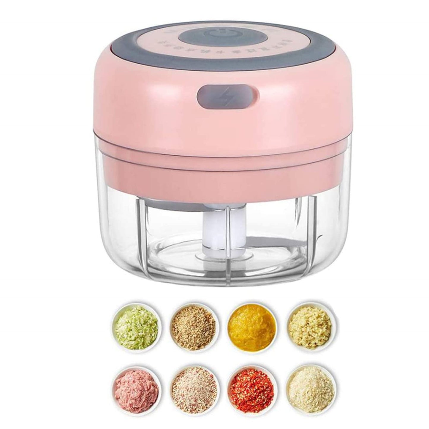 Electric Mini Garlic Chopper, 100ML Food Chopper Garlic Mincer USB, Vegetable Chopper, Onion Chopper, Portable Small Food Processor for Garlic, Ginger, Chili, Vegetables - 7DAY'S