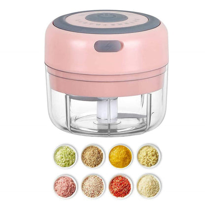 Electric Mini Garlic Chopper, 100ML Food Chopper Garlic Mincer USB, Vegetable Chopper, Onion Chopper, Portable Small Food Processor for Garlic, Ginger, Chili, Vegetables - 7DAY'S