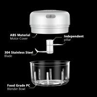 Electric Mini Garlic Chopper, 100ML Food Chopper Garlic Mincer USB, Vegetable Chopper, Onion Chopper, Portable Small Food Processor for Garlic, Ginger, Chili, Vegetables - 7DAY'S