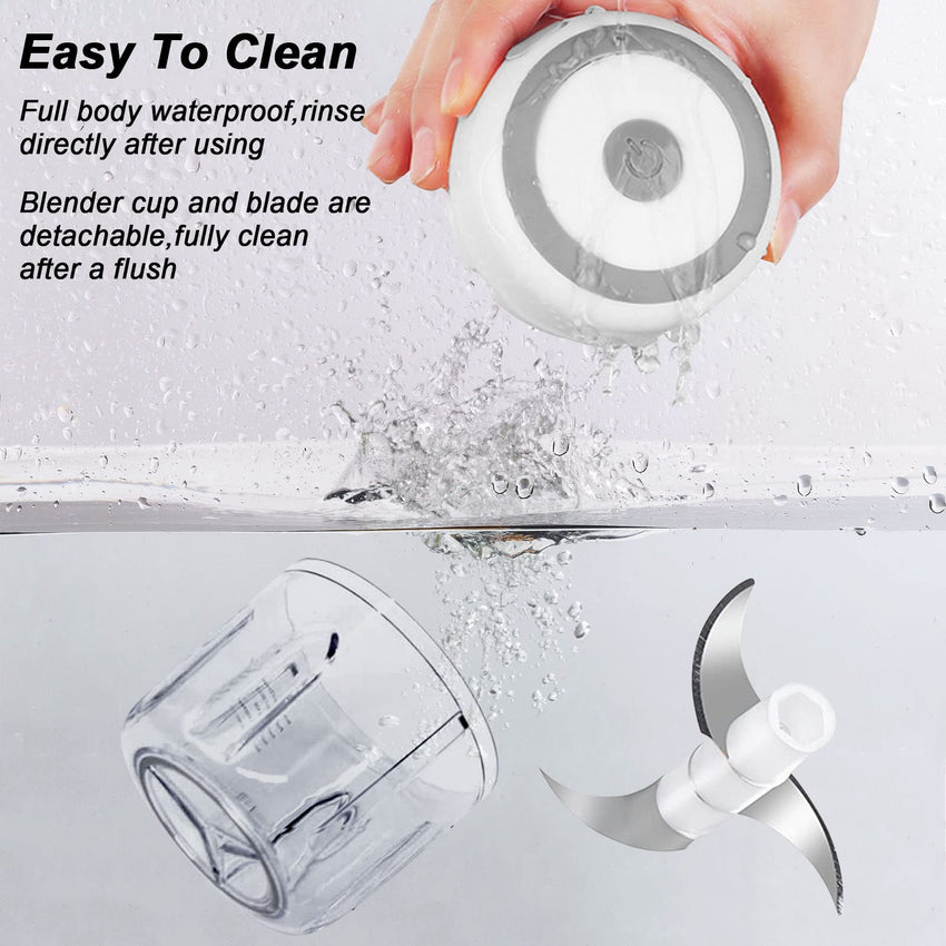 Electric Mini Garlic Chopper, 100ML Food Chopper Garlic Mincer USB, Vegetable Chopper, Onion Chopper, Portable Small Food Processor for Garlic, Ginger, Chili, Vegetables - 7DAY'S
