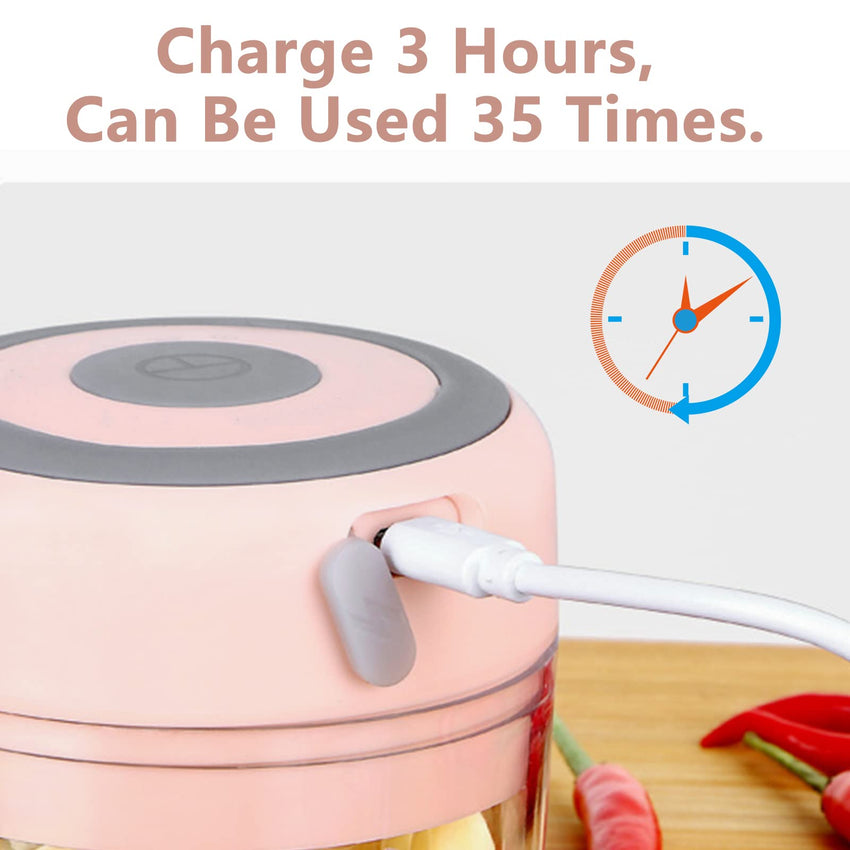 Electric Mini Garlic Chopper, 100ML Food Chopper Garlic Mincer USB, Vegetable Chopper, Onion Chopper, Portable Small Food Processor for Garlic, Ginger, Chili, Vegetables - 7DAY'S
