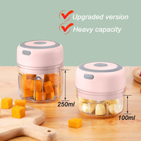 Electric Mini Garlic Chopper, 100ML Food Chopper Garlic Mincer USB, Vegetable Chopper, Onion Chopper, Portable Small Food Processor for Garlic, Ginger, Chili, Vegetables - 7DAY'S
