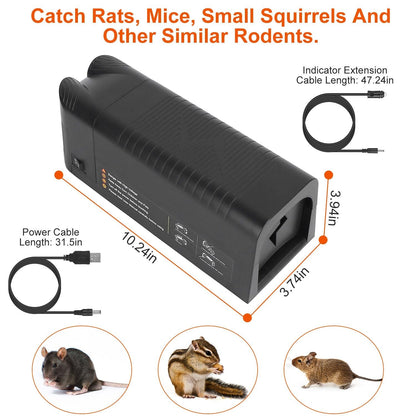 Electric Rat Trap Reusable Mice Trap Rodent Zapper Indoor Pest Control Rechargeable Shock Mice Killer with 1800V High Voltage for Home - 7DAY'S