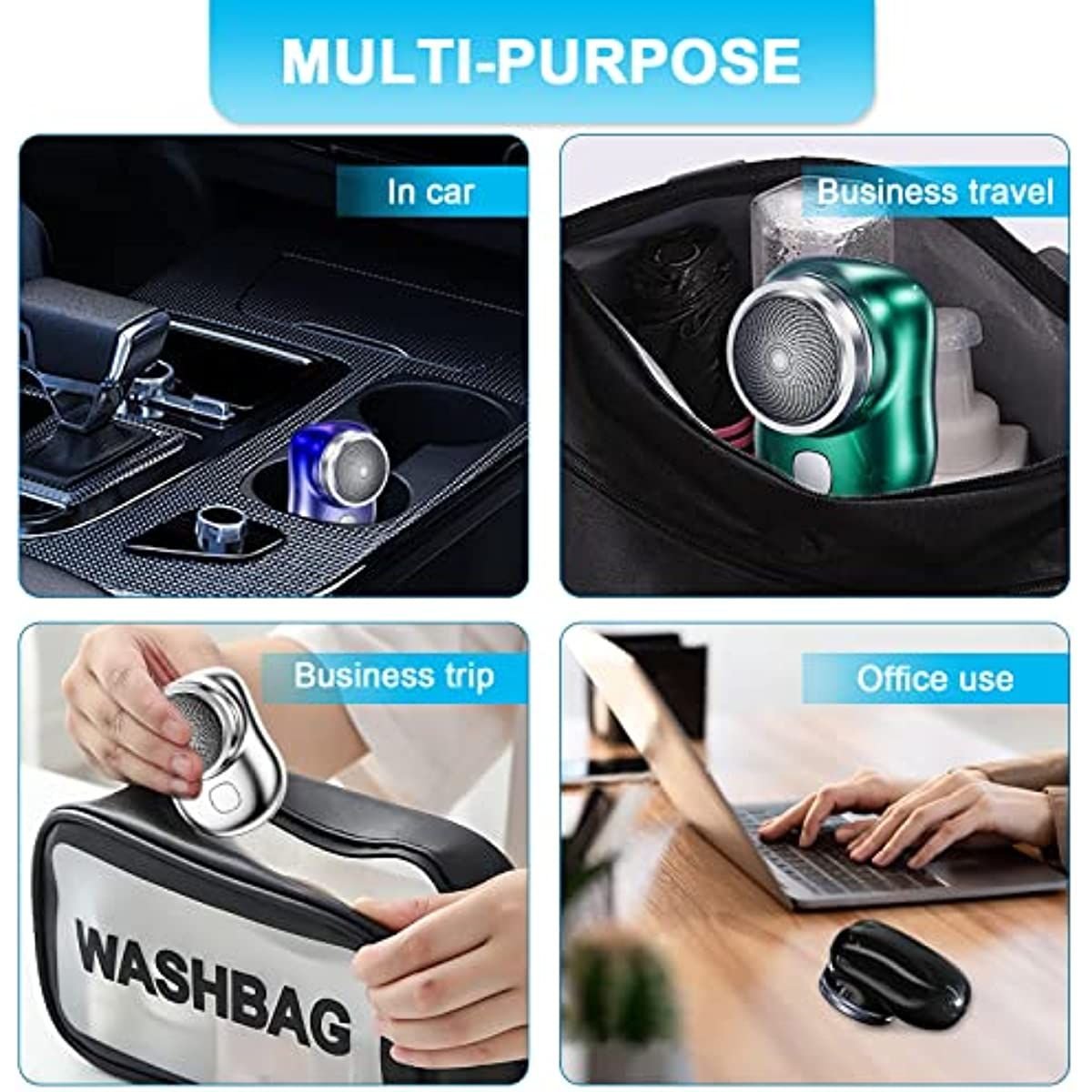 Electric Razor for Men; Mini - Shave Portable Electric Shaver; Pocket Size Portable Shaver - Wet and Dry Mens Razor USB Rechargeable Shaver Charging Easy One - Button Use for Home; Car; Travel (A - Black) - 7DAY'S