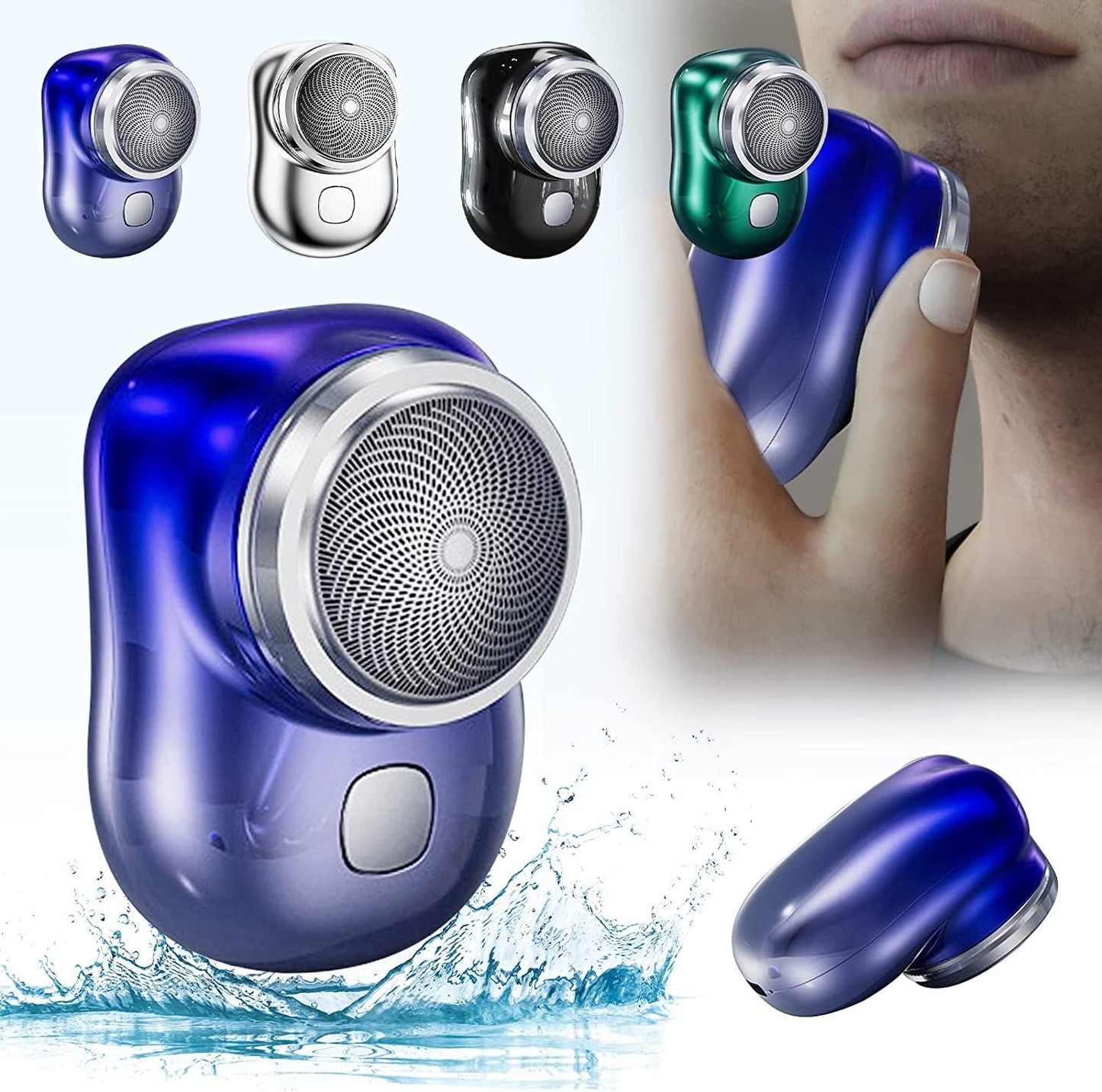 Electric Razor for Men; Mini - Shave Portable Electric Shaver; Pocket Size Portable Shaver - Wet and Dry Mens Razor USB Rechargeable Shaver Charging Easy One - Button Use for Home; Car; Travel (A - Black) - 7DAY'S