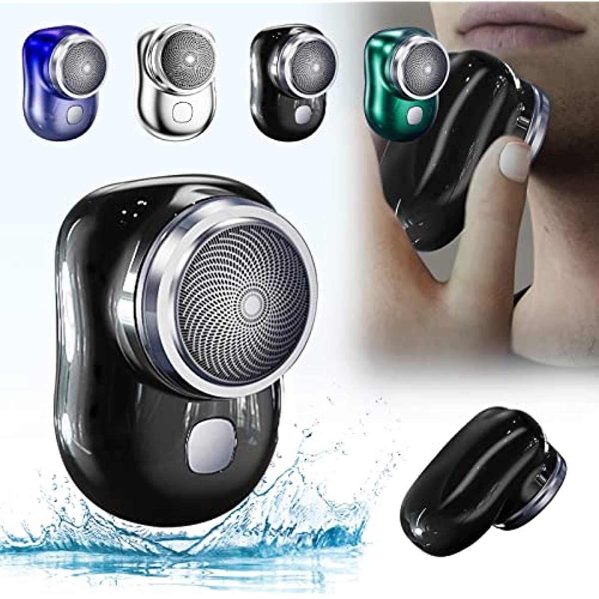 Electric Razor for Men; Mini - Shave Portable Electric Shaver; Pocket Size Portable Shaver - Wet and Dry Mens Razor USB Rechargeable Shaver Charging Easy One - Button Use for Home; Car; Travel (A - Black) - 7DAY'S