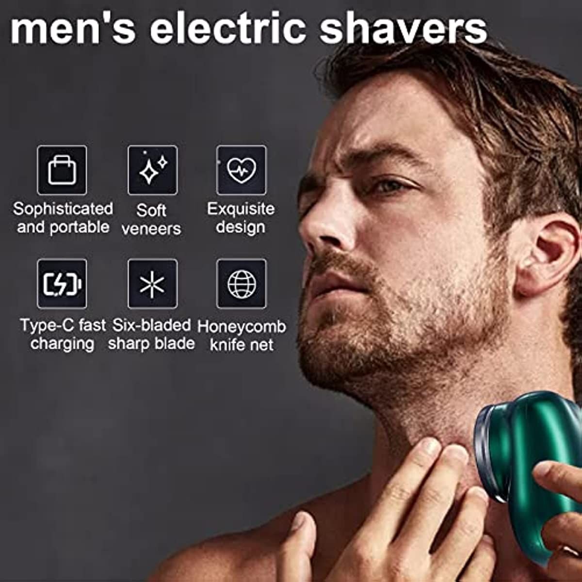 Electric Razor for Men; Mini - Shave Portable Electric Shaver; Pocket Size Portable Shaver - Wet and Dry Mens Razor USB Rechargeable Shaver Charging Easy One - Button Use for Home; Car; Travel (A - Black) - 7DAY'S