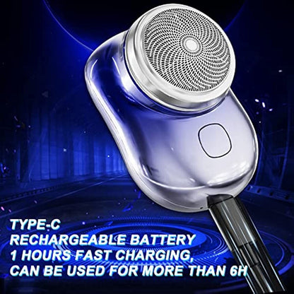 Electric Razor for Men; Mini - Shave Portable Electric Shaver; Pocket Size Portable Shaver - Wet and Dry Mens Razor USB Rechargeable Shaver Charging Easy One - Button Use for Home; Car; Travel (A - Black) - 7DAY'S