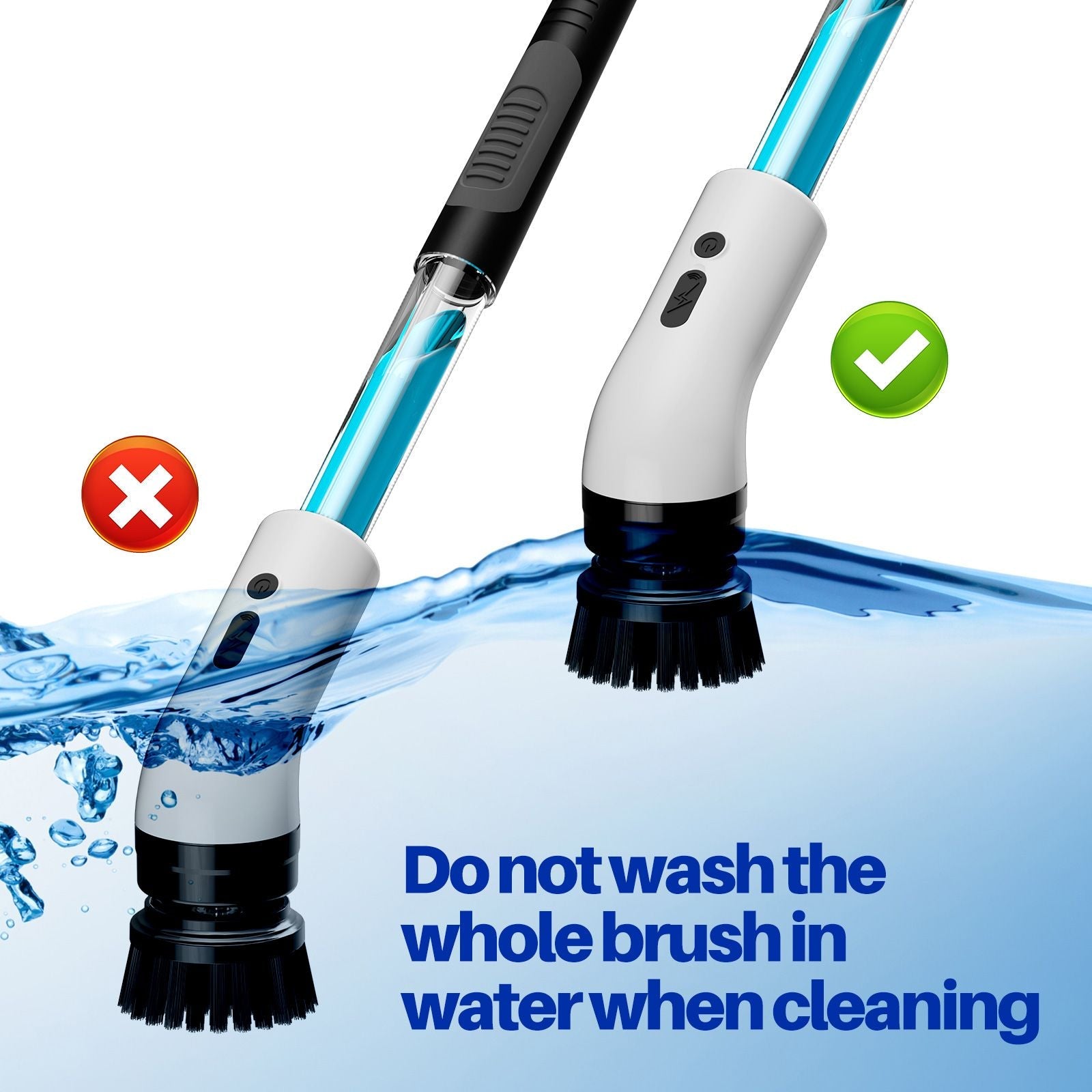 Electric Self Rotating Cleaning Brush, Waterproof Rotating Washer, Can Add Cleaning Solution,Replaceable with 5/7/9 Brush Heads, Suitable for Multifunctional, With 2 Adjustable Speeds - 7DAY'S