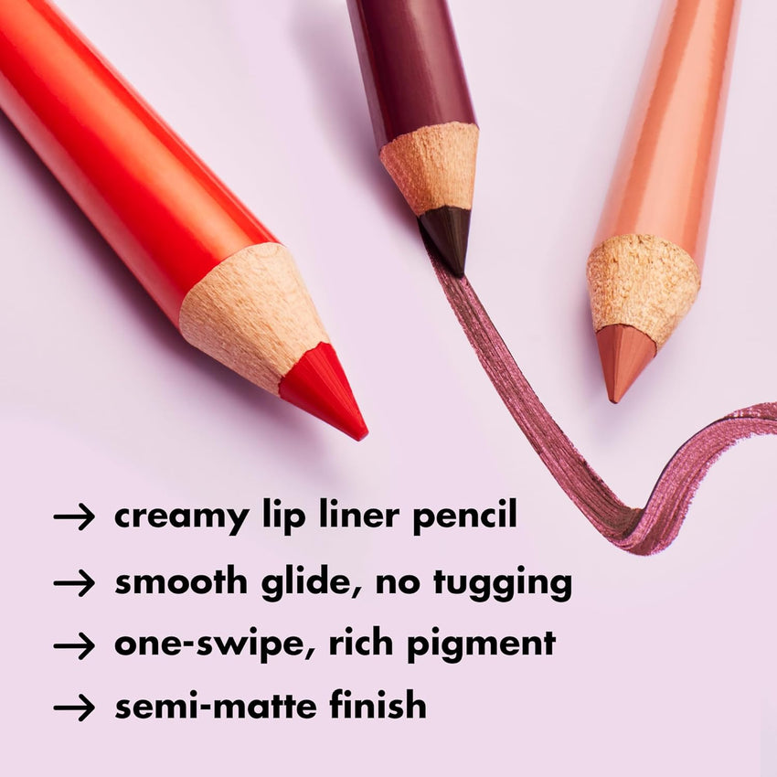 e.l.f. Cream Glide Lip Liner, Highly - Pigmented Pencil For Shaping & Sculpting Lips, Semi - Matte Finish, Vegan & Cruelty - Free, Mauve Aside - 7DAY'S