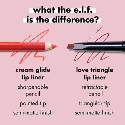e.l.f. Cream Glide Lip Liner, Highly - Pigmented Pencil For Shaping & Sculpting Lips, Semi - Matte Finish, Vegan & Cruelty - Free, Mauve Aside - 7DAY'S