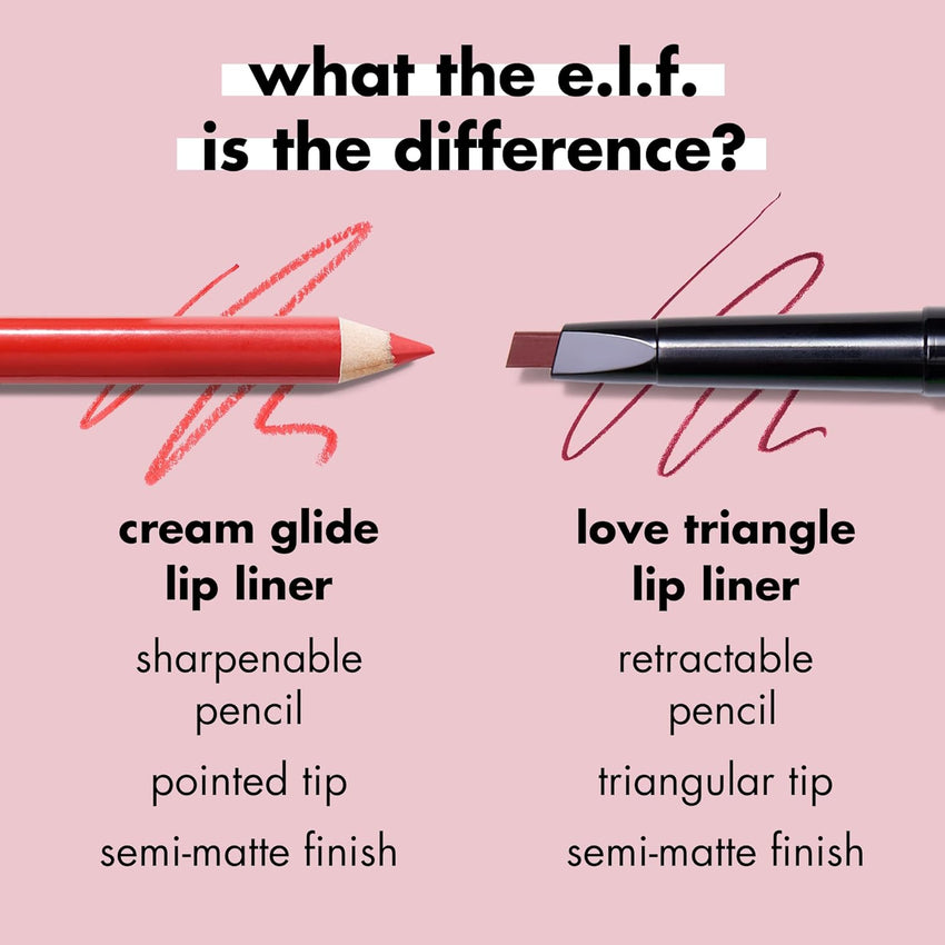 e.l.f. Cream Glide Lip Liner, Highly - Pigmented Pencil For Shaping & Sculpting Lips, Semi - Matte Finish, Vegan & Cruelty - Free, Mauve Aside - 7DAY'S
