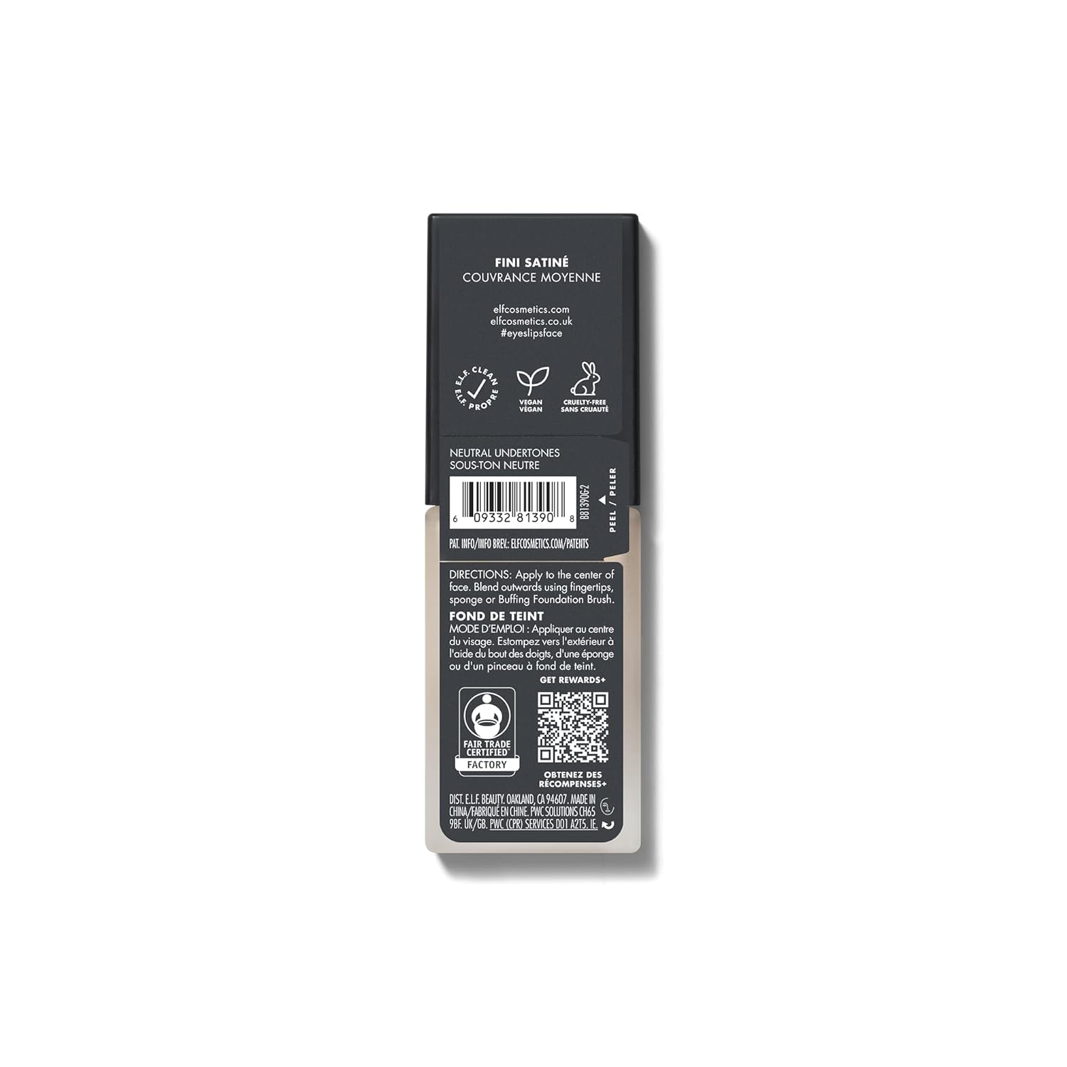 e.l.f. Flawless Satin Foundation, Lightweight & Medium Coverage, Semi - Matte Finish, Vegan & Cruelty - Free, Pearl, 0.68 Fl Oz (20mL) - 7DAY'S