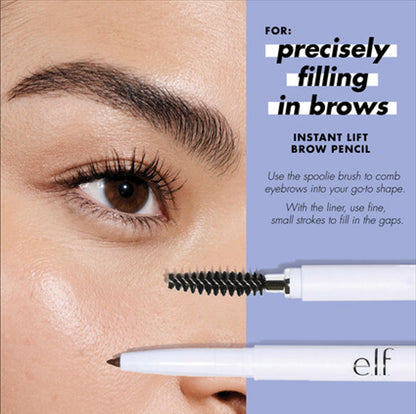 e.l.f. Instant Lift Brow Pencil, Dual - Sided, Precise, Fine Tip, Shapes, Defines, Fills Brows, Contours, Combs, Tames, Neutral Brown, 0.006 Oz - 7DAY'S