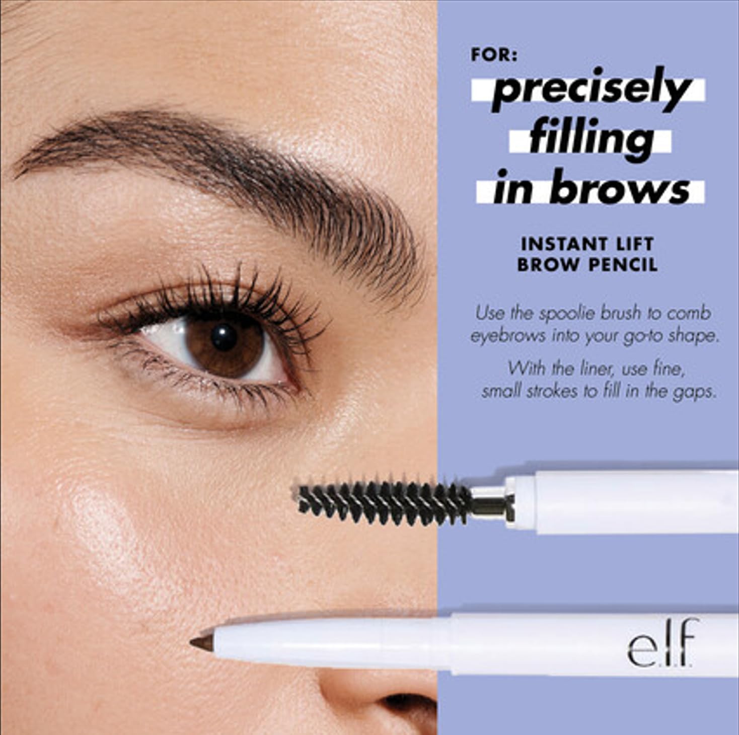 e.l.f. Instant Lift Brow Pencil, Dual - Sided, Precise, Fine Tip, Shapes, Defines, Fills Brows, Contours, Combs, Tames, Neutral Brown, 0.006 Oz - 7DAY'S