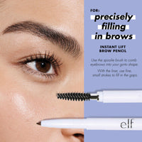 e.l.f. Instant Lift Brow Pencil, Dual - Sided, Precise, Fine Tip, Shapes, Defines, Fills Brows, Contours, Combs, Tames, Neutral Brown, 0.006 Oz - 7DAY'S
