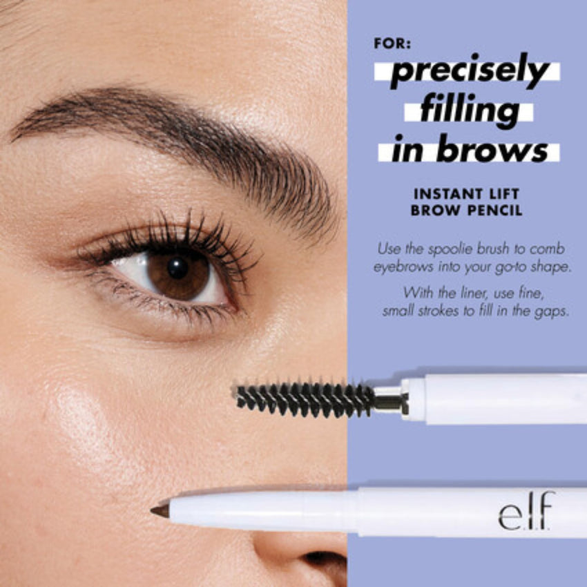 e.l.f. Instant Lift Brow Pencil, Dual - Sided, Precise, Fine Tip, Shapes, Defines, Fills Brows, Contours, Combs, Tames, Neutral Brown, 0.006 Oz - 7DAY'S