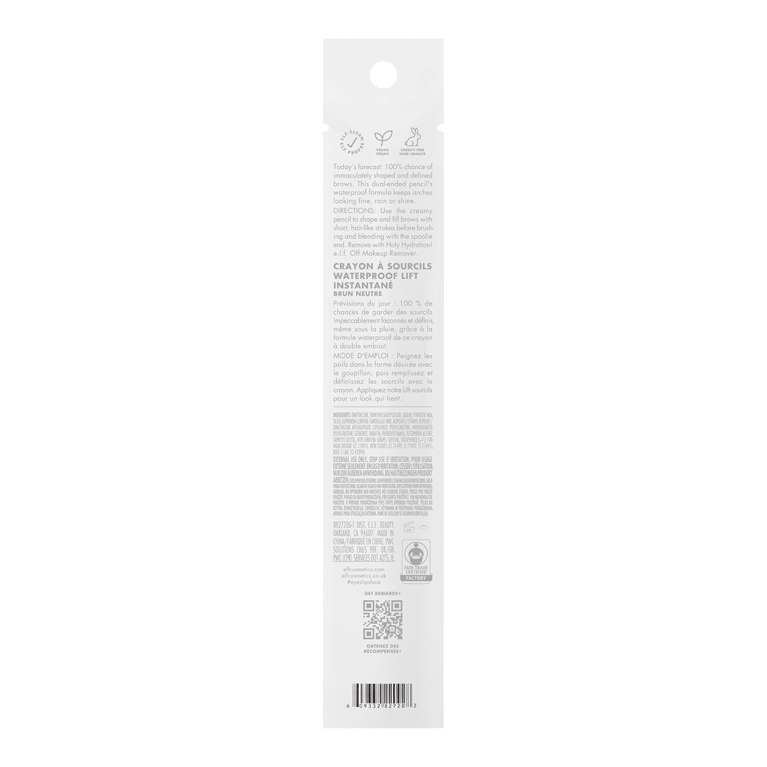 e.l.f. Instant Lift Waterproof Brow Pencil, Long - Lasting Eyebrow Pencil For Grooming & Shaping Brows, Vegan & Cruelty - free, Neutral Brown - 7DAY'S