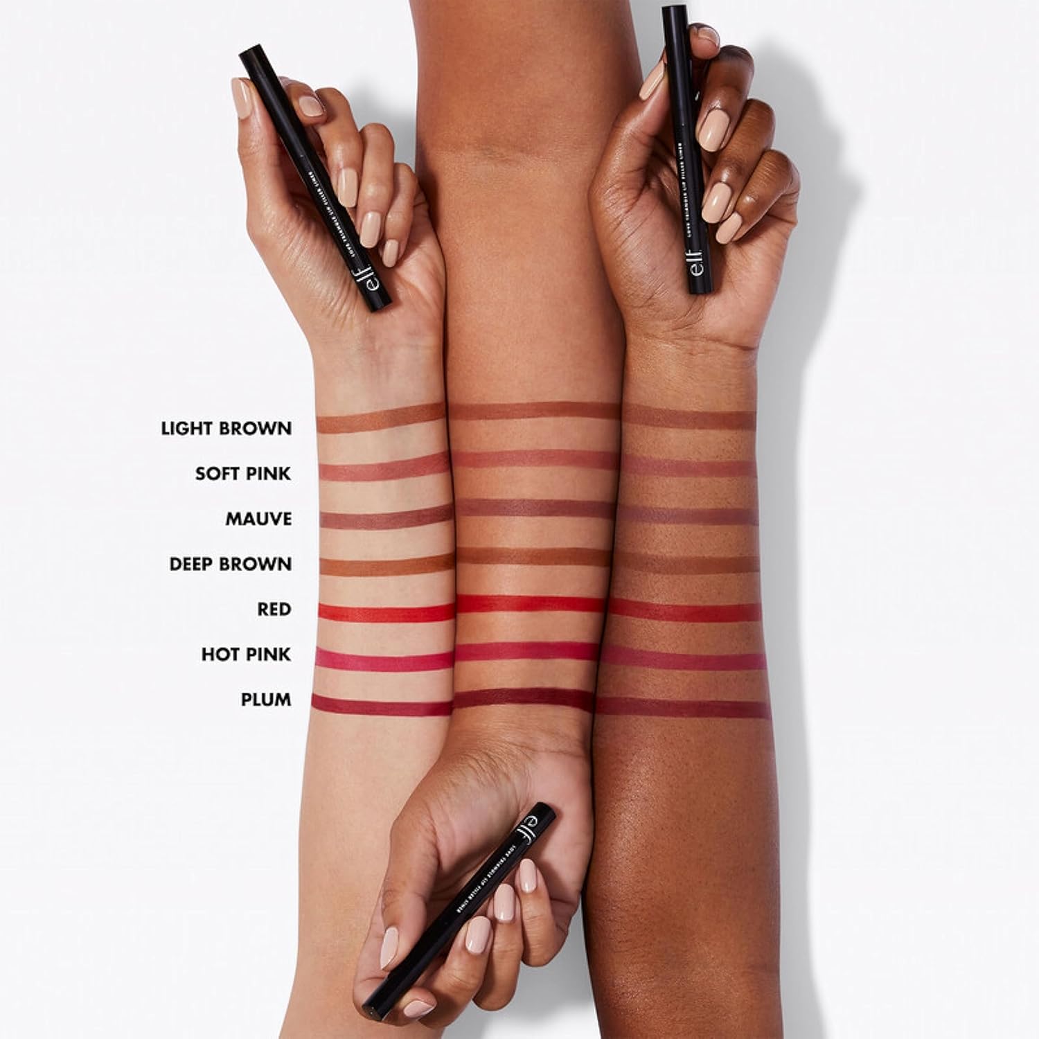 e.l.f. Love Triangle Lip Filler Liner, 2 - in - 1 Lipliner Pencil For Sculpting & Filling, Long - Lasting Intense Color, Vegan & Cruelty - Free, Mauve - 7DAY'S