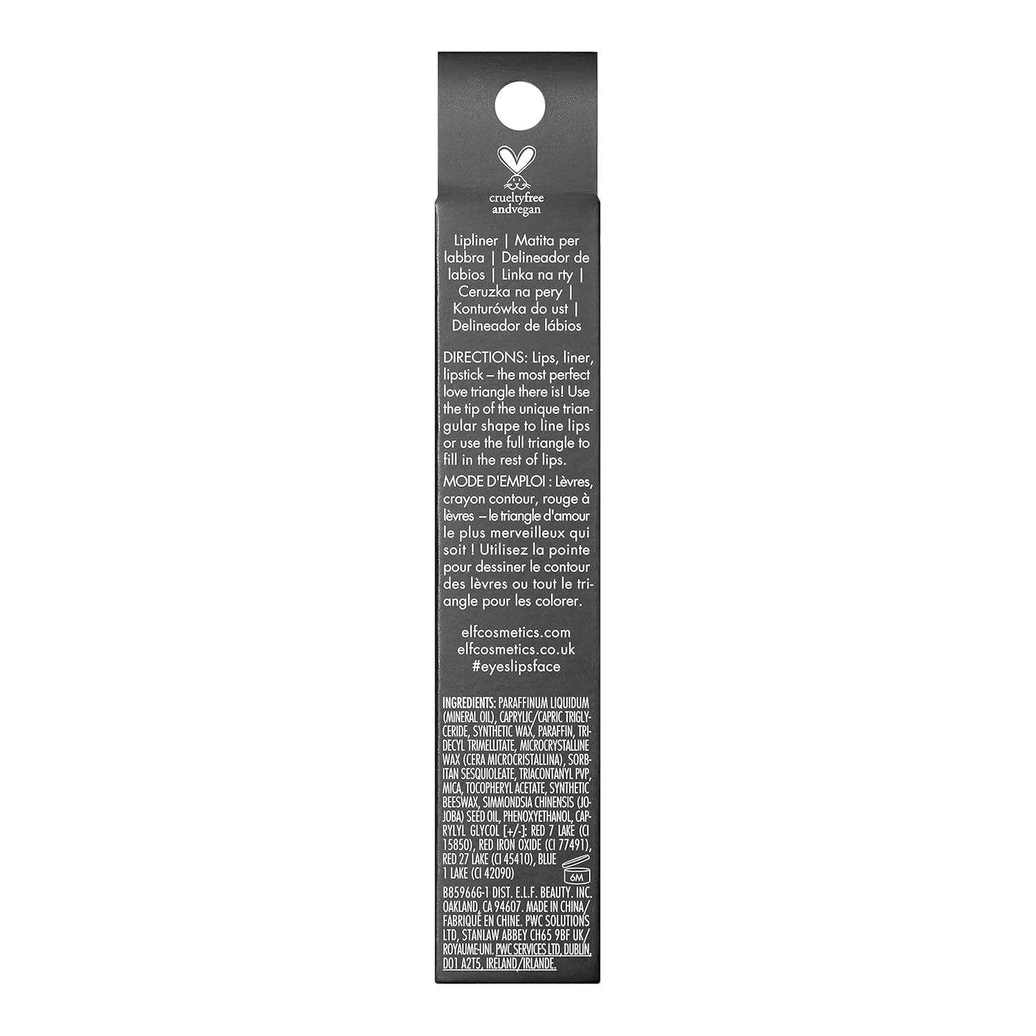 e.l.f. Love Triangle Lip Filler Liner, 2 - in - 1 Lipliner Pencil For Sculpting & Filling, Long - Lasting Intense Color, Vegan & Cruelty - Free, Mauve - 7DAY'S
