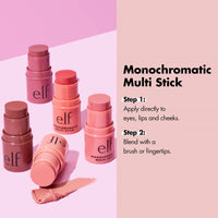e.l.f. Monochromatic Multi Stick, Luxuriously Creamy & Blendable Color, For Eyes, Lips & Cheeks, Dazzling Peony, 0.17 Oz - 7DAY'S