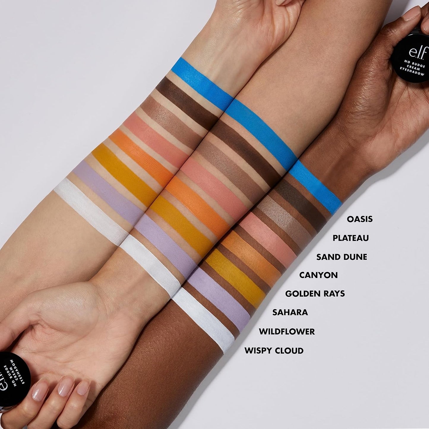 e.l.f. No Budge Cream Eyeshadow, 3 - in - 1 Eyeshadow, Primer & Liner With Crease - Resistant Color & Stay - Put Power, Vegan & Cruelty - Free, Wildflower - 7DAY'S