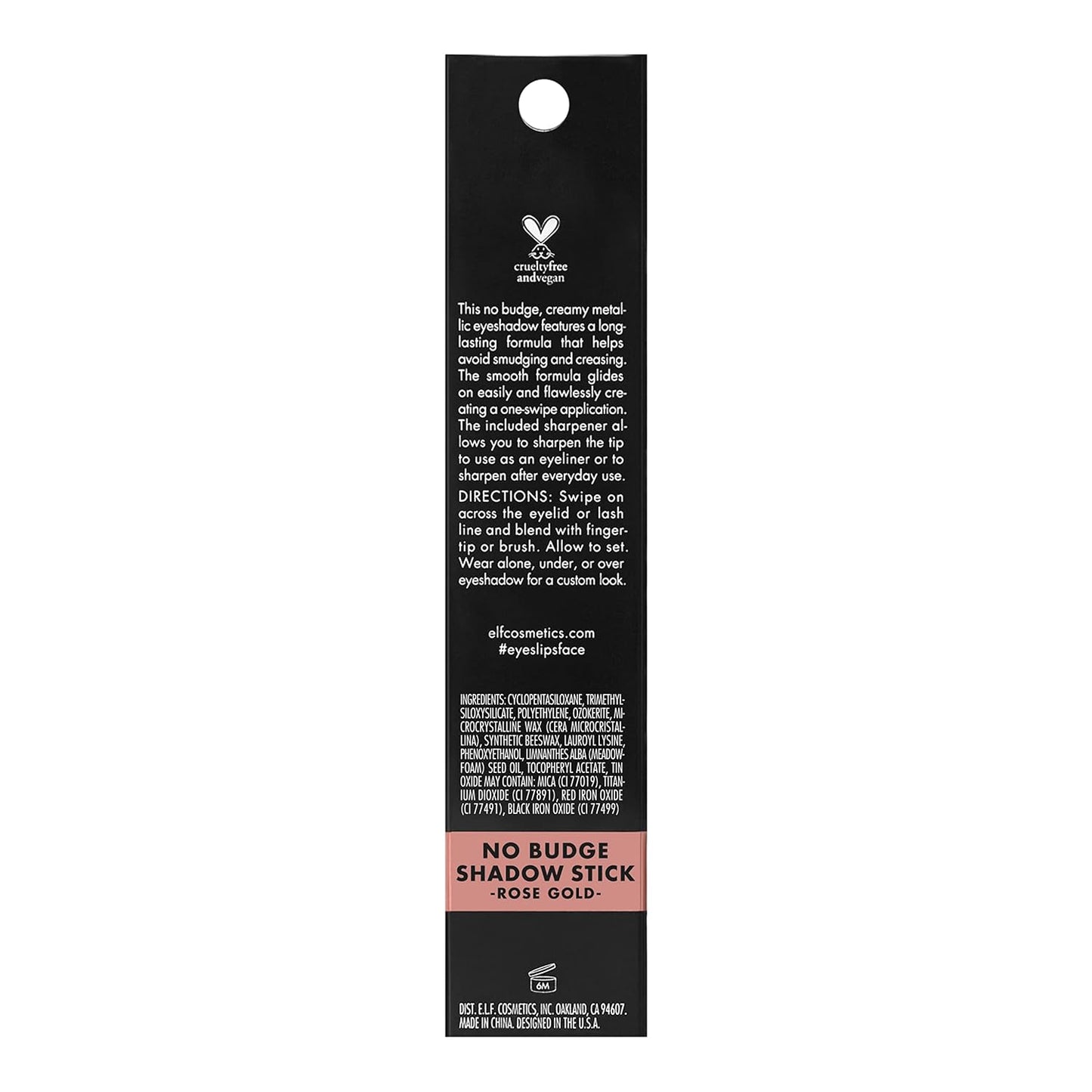 e.l.f. No Budge Shadow Stick, Long - Lasting Cream Eyeshadow Stick For High - Pigment, Metallic Color, Vegan & Cruelty - Free, Rose Gold - 7DAY'S