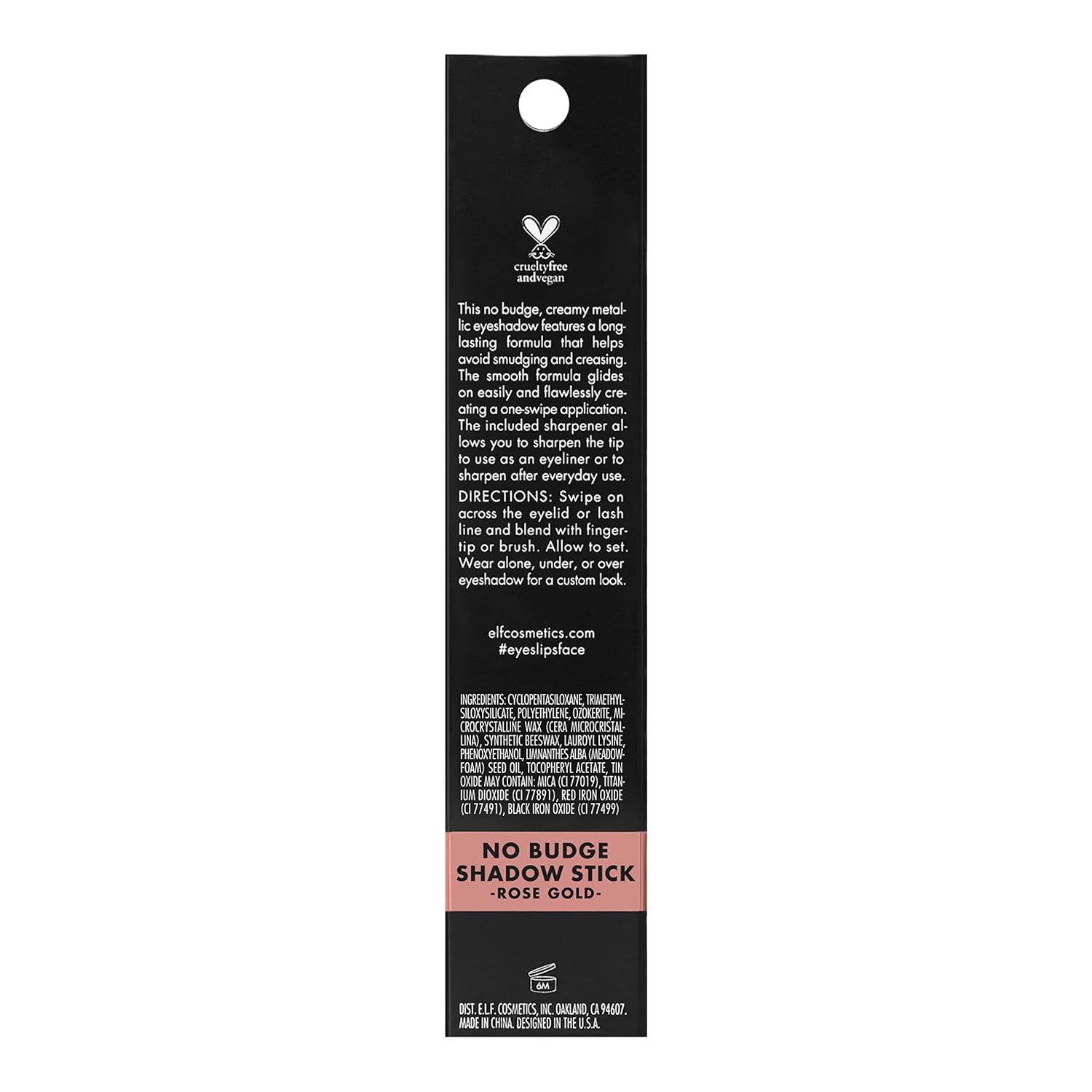 e.l.f. No Budge Shadow Stick, Long - Lasting Cream Eyeshadow Stick For High - Pigment, Metallic Color, Vegan & Cruelty - Free, Rose Gold - 7DAY'S