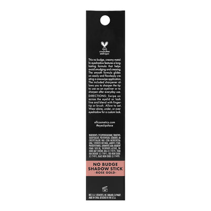 e.l.f. No Budge Shadow Stick, Long - Lasting Cream Eyeshadow Stick For High - Pigment, Metallic Color, Vegan & Cruelty - Free, Rose Gold - 7DAY'S