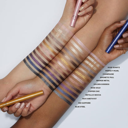 e.l.f. No Budge Shadow Stick, Long - Lasting Cream Eyeshadow Stick For High - Pigment, Metallic Color, Vegan & Cruelty - Free, Rose Gold - 7DAY'S
