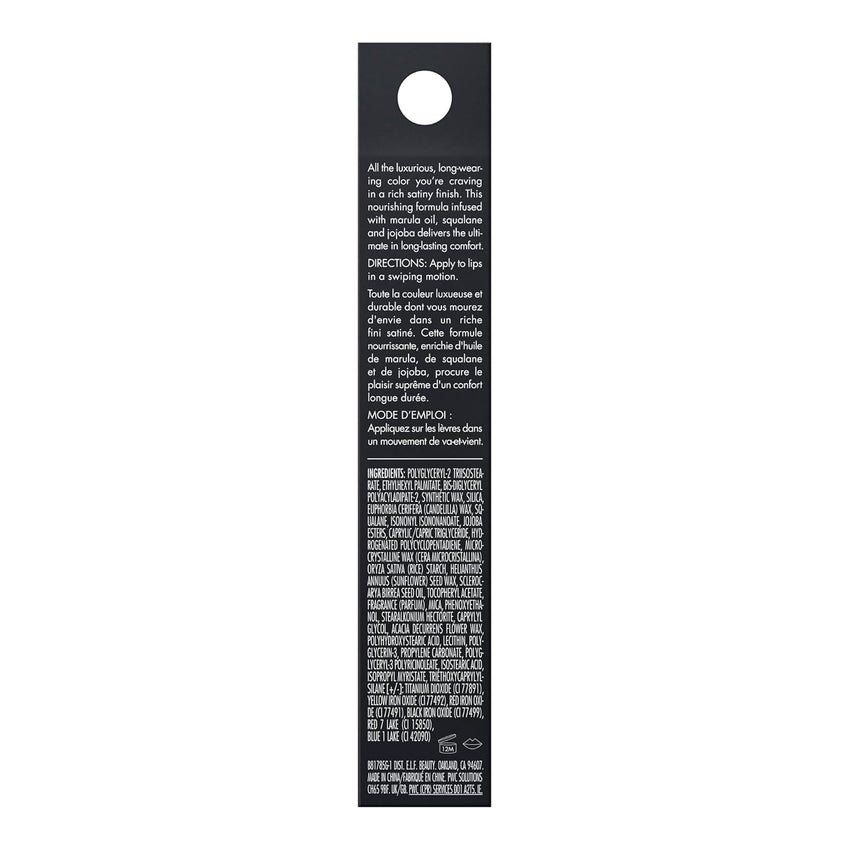 e.l.f. O Face Satin Lipstick, Richly Pigmented, Nourishing & Long - Lasting Creamy Lipstick, Infused With Jojoba, Vegan & Cruelty - Free, Dirty Talk - 7DAY'S