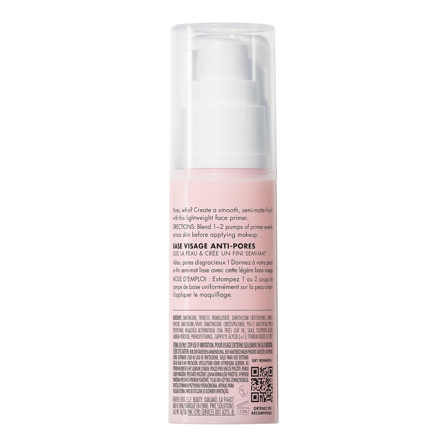 e.l.f, Poreless Face Primer - Large, Silky, Skin - Perfecting, Lightweight, Long Lasting, Absorbs Quickly, Smooths, Preps, Creates Flawless Base, Infused with Tea Tree and Vitamins A & E, 1.01 Fl Oz - 7DAY'S