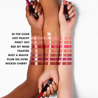 e.l.f. Pout Clout Lip Plumping Pen, Nourishing Lip Balm For Sheer Color & Shine, Plumps & Moisturizes, Vegan & Cruelty - Free, Bust A Mauve - 7DAY'S