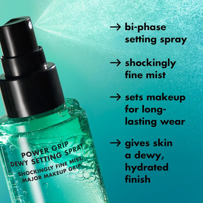 e.l.f. Power Grip Dewy Setting Spray, Ultra Fine Mist Made With Hyaluronic Acid, Grips Makeup For A Hydrated, Dewy Finish, Vegan & Cruelty - Free - 7DAY'S