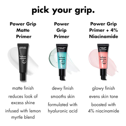 e.l.f. Power Grip Primer + 4% Niacinamide, Gel - Based & Hydrating Face Primer, Evens Skin & Brightens, Grips Makeup, Vegan & Cruelty - Free, 0.8 Fl Oz - 7DAY'S