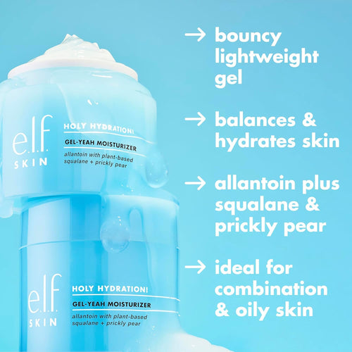 e.l.f. SKIN Holy Hydration! Gel - Yeah Moisturizer, Lightweight Moisturizer For Plump, Hydrated Skin, Infused With Squalane, Vegan & Cruelty - free - 7DAY'S