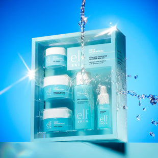 e.l.f. SKIN Holy Hydration! Hydrated Ever After Skincare Mini Kit, Cleanser, Makeup Remover, Moisturiser & Eye Cream For Hydrating Skin, Airplane - Friendly Sizes - 7DAY'S